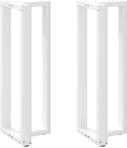 vidaXL Bartischbeine T-Form 2 STK. Weiß 50x35x(110-111) cm Stahl