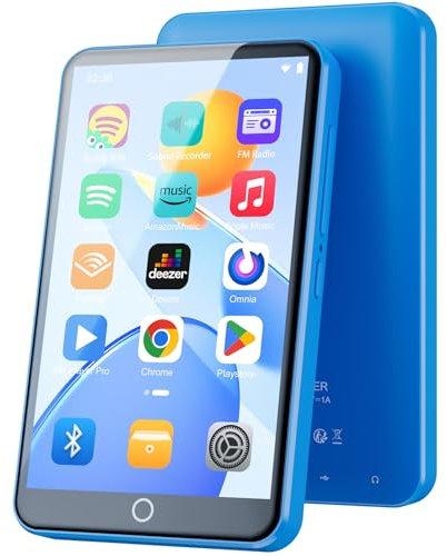 Lecteur MP3 80GB avec WiFi Bluetooth - écran Tactile IPS 4 Pouces, Lecteur de Musique pour Enfants, Lecteur MP4 Android avec Spotify, Audible, Deezer, Play Store Streaming Music Apps