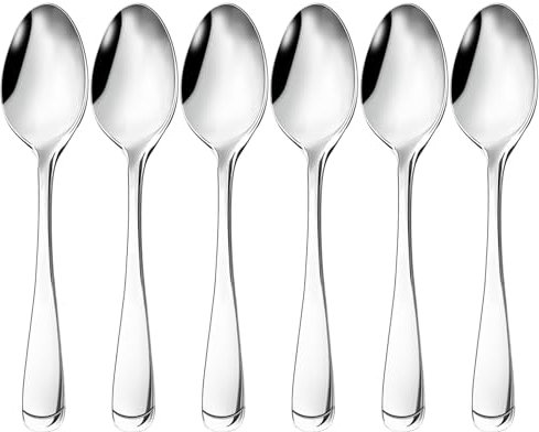 HöHscheid Kaffeelöffel 6 Stück, Edelstahl Kleine Löffel Espressolöffel Latte Macchiato Löffel Dessertlöffel Spiegelpoliert Spülmaschinengeeignet