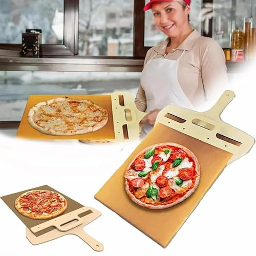 MQODLFP Pelle à pizza coulissante – Pala Pizza Scorrevole, la pelle à pizza qui transfère parfaitement la pizza, pelle à pizza antiadhésive, facile à utiliser