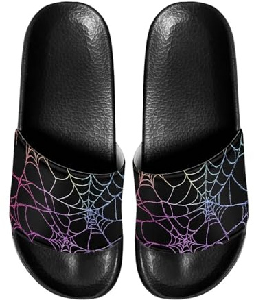 Ocwfudsx - Sandales coulissantes pour hommes, pantoufles, antidérapantes, bout ouvert, faciles à nettoyer, adaptées pour la baignoire, la plage, la marche, Toile d'araignée., 42 2/3 EU