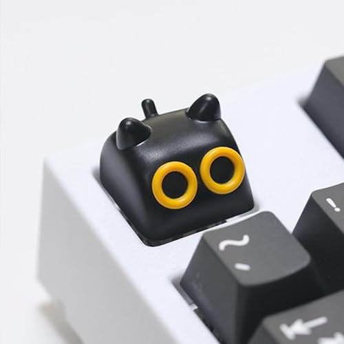 ULTRAEQUIP Artisan Keycaps - Resin Keycaps 1U ESC Custom Handmade Keycap Replacement for Mechanical Keyboard (Black Cat 1 Key)