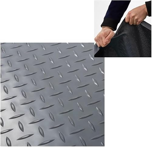Tappetino Antiscivolo in Vinile per Garage, in PVC Resistente all'Acqua e alle Macchie, Resistente in Gomma per Garage, 1x6 m, Grigio, per Uso Domestico, per Auto e Attrezzature.