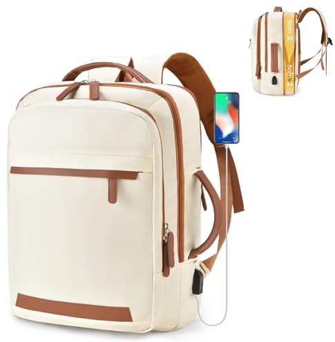 SPAHER Erweiterbar Handgepäck Rucksack 40x30x15cm British Airways 40x30x20 Wizzair Reiserucksack Laptop Rucksack 15,6 Zoll mit USB-Ladeanschluss und Nassfach Weekender Damen Herren Schulrucksack