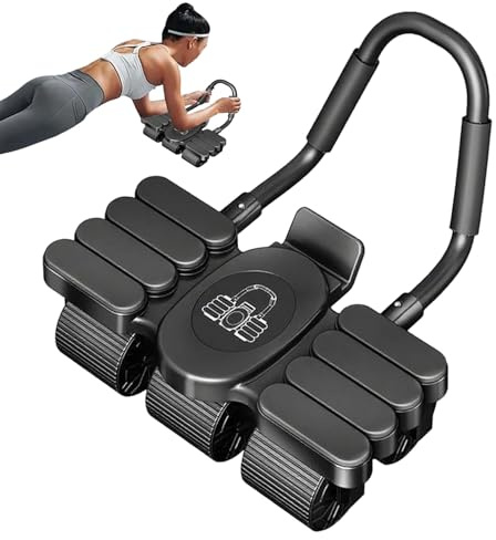 Iouyjiu Ab Roller Wheel Automatischer Rückprall | 6-Rad Design Bauchtrainer Für Bauchmuskeltraining - Bauchmuskel Trainingsgerät mit Handyhalter für Fitness Training