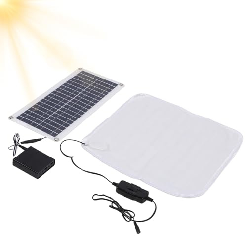 zjhukfmc Heizmatte für Haustiere mit Solarpanel 43x20 cm Solar Thermal Cat Bed 100W Solar-Heizkissen für Haustiere einstellbares Erwärmungsbett für den Winter Heizmatte für Hunde und Katzen
