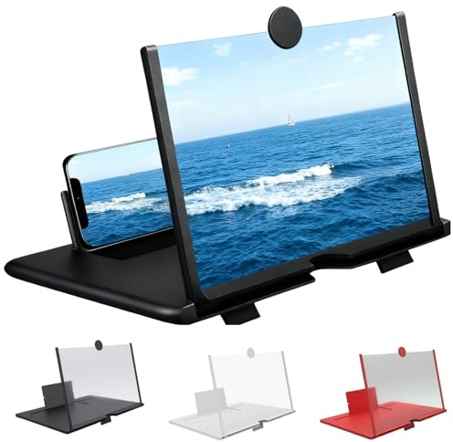 Lupa de pantalla ultra HD de 10/12/14/16/18/20 pulgadas, ampliación de pantalla para teléfono móvil, pantalla de ampliación de teléfono móvil Ultra HD (negro, 18 pulgadas)