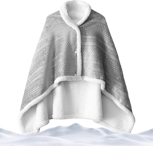 Scialle Poncho Stile Bottone - Poncho Coperta Indossabile, Coperta Avvolgente Mantello Invernale Avvolgente per Donne Ragazze Signore, Ufficio Casa Soggiorno, Serate di Cinema Eventi Sportivi Campeggi