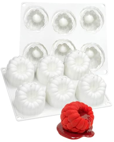 Stampo per dessert in silicone, 6 cavità, motivo lampone, cioccolato, mouse, stampo flessibile per dolci, gelatina, cubetti di ghiaccio (B_ lampone)