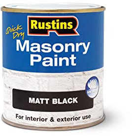 RUSTINS Masonry Paint Matt Black 250ml