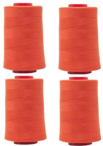 Overlock-garn – polyester – sömnad garn – 4 x 5 000 Yard Spulor – välj bland stora färgsortiment fluorescerande orange