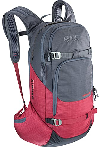 EVOC LINE R.A.S. 20 Lawinen-Airbag-kompatibler-Rucksack, Backcountry-Rucksack (BODY HUGGING, Hüftflügel mit Reißverschlusstaschen, Lawinenfach, MAMMUT AIRBAG TECHNOLOGIE), Karbongrau/Rubinrot meliert