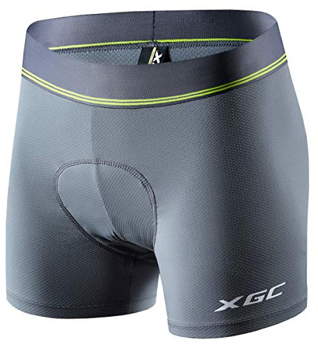 XGC Cykelunderbyxor för kvinnor cykelshorts cykelbyxor med elastisk ventilerande 4D gel sittkudde med hög densitet (M, grå)