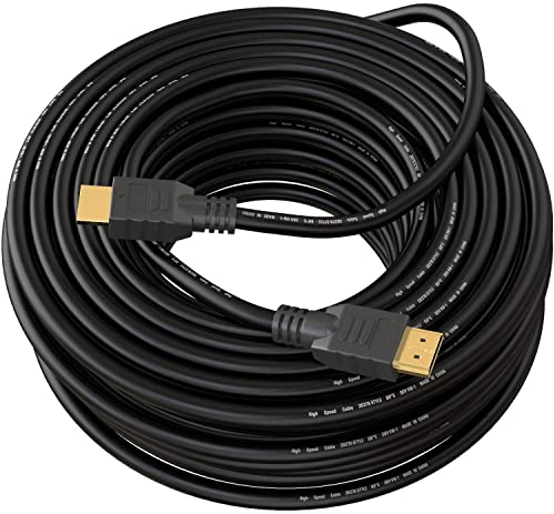 True HQ™ Cavo 20 m HDMI v1.4 ad alta velocità, con Ethernet e ARC, 3D, Full HD, 1080p, per PS4, Xbox One, Sky HD, TV, laptop, PC, monitor e CCTV, colore: nero con placcatura oro