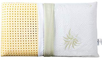 EVERGREENWEB - Almohada de Cama 40x70 Alto 9 cm, Almohada Viscoelástica, Hipoalergénica, Doble Funda Extraíble de Aloe Vera y Algodón, Almohada Relajante para el Dolor de Cuello