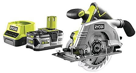 Pack RYOBI Scie circulaire 18V One+ R18CS-0-1 batterie 5.0Ah - 1 chargeur rapide 2.0Ah RC18120-150