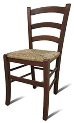 Dmora - Klassischer Holzstuhl, für Esszimmer, Küche oder Wohnzimmer, Made in Italy, cm 44x45h87, Sitzhöhe cm 43, Nussbaumfarbe