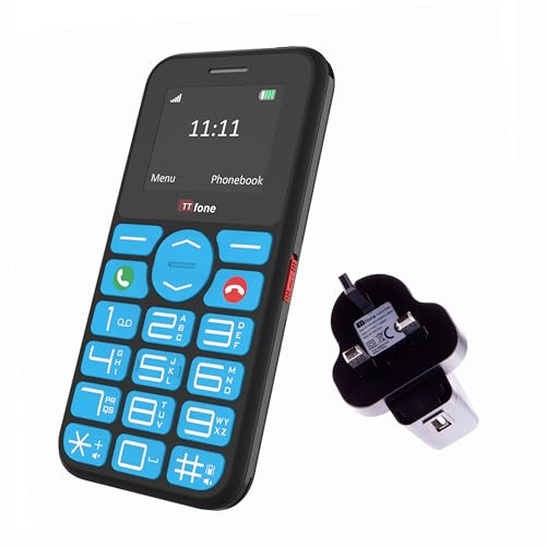 TTfone TT190 Big Button Basic Senior Unlocked Emergency Mobile Phone - Simple Cheapest Phone (with Mains Charger)