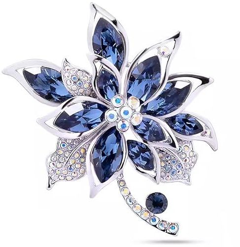 XSQD Broche Mujer, Mujer Broches creativos, Día de Madre Regalo, Broche de diamantes imitación de moda, Accesorios Regalos de joyería, aleación Decoración Brooch, flores Insignias pines