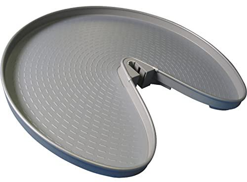 Ninka ProArc 3/4 Kreis-Schwenkboden für Küchen Eckschrank, KB 800mm mit integrierter Antirutschfolie, Kunststoff alugrau