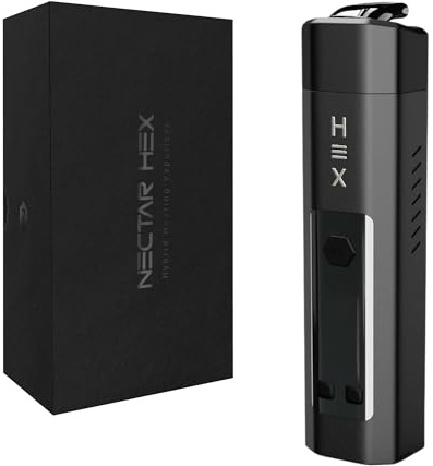 Nectar Hex Dry Herb Vape | Basic Kit + 2 Years Warranty | 2-in-1 Vaporiser with 24ct Gold Chamber, Fast Charging, Rapid Hybrid Heating, Adjustable Airflow, VapeSeal Mouthpiece and 60mins Usage