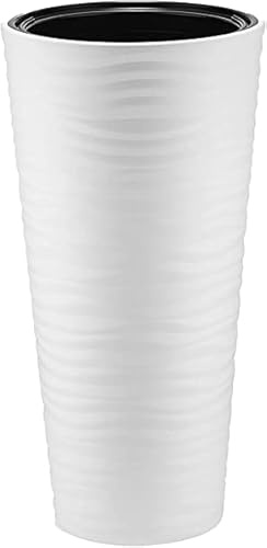 Long pot de fleurs blanc 57 x 30 x 30 cm pour intérieur extérieur