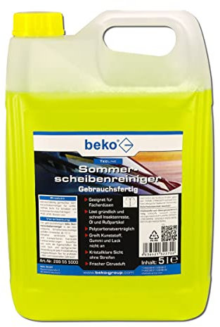 Nettoyant pour vitres de voiture 5 l - Parfum citron - Pour l'été beko