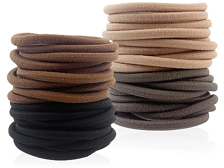 40 PCS Hair Bobbles for Women Girls 4mm Thick Elastic Hair Ties No Damage, Hair Bands Ponytail Holders for Thick Thin Hair (Neutral Colours)