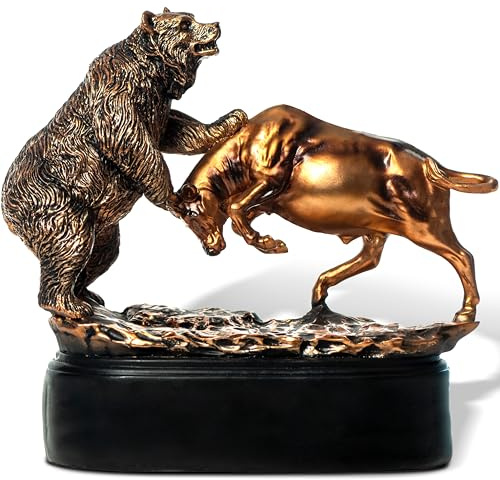 MEPERPER Wall Street Bull and Bear Staty, Stock mäklare presenter