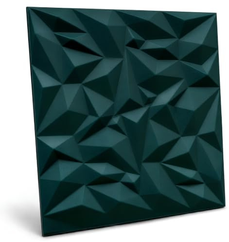 Deccart - 3D Wandpaneele 50x50 cm - Paneele Wand Wall Panels Deko Wandverkleidung Innen Panel Deckenverkleidung Decke Deckenpaneele Platten Styropor EPS-Polystyrol Amethyst 5 m2, 20 Stück,Grün