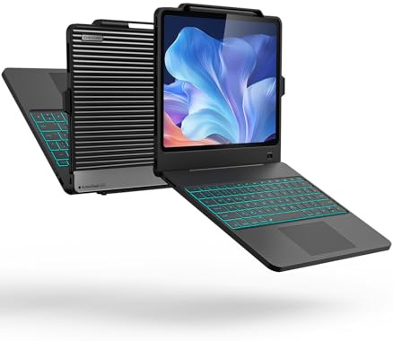 CHESONA ArmorDock Air 13/Pro 12.9 Hülle mit Tastatur | 6-in-1 Hub Dockingstationen Tastatur miit Touchpad, Tastatur mit M.2 SSD Steckplatz, Schwarz
