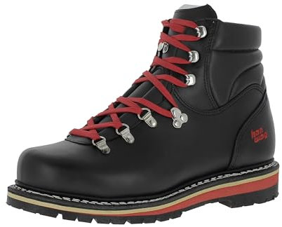 Hanwag Kranzegg Chaussures de montagne pour homme avec doublure en cuir, Noir/rouge, 43 EU