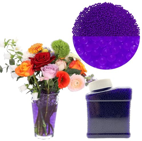NITZCHE 50000 bolas de agua moradas no tóxicas, bolas de gelatina de gel de agua moradas, perlas flotantes, arreglo de centro de mesa de boda, fabricación de velas flotantes