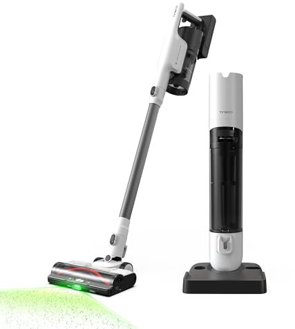 Tineco Pure ONE Station 5 Plus Kabellose Staubsauger mit 2,5L Absaugstation, Ladestation, Komplette Selbstrenigung, 175W Saugleistung Akkusauger, ZeroTangle Technol, iLoop, für Hartboden Teppiche