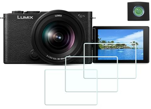 Displayschutzfolie für Panasonic LUMIX S9 DC-S9 Kamera (für Zubehör) mit Blitzschuh-Abdeckung, 0,3 mm High-Definition, 9H Härte, optisches LCD-Premium-Glas, Schutzabdeckung [3+1 Pack]