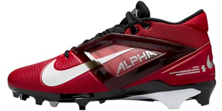 Nike Alpha Menace 4 Pro NRG Crampons de football pour homme, Rouge universitaire/argenté métallique/rouge équipe, 44 EU