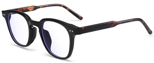 Dollger Blaulichtfilter Brille für Damen Herren Blaue Licht Blockieren Brille Square Blue Light Blocking Glasses Großer Rahmen Brille Anti Blaulicht PC TV Gaming Unisex