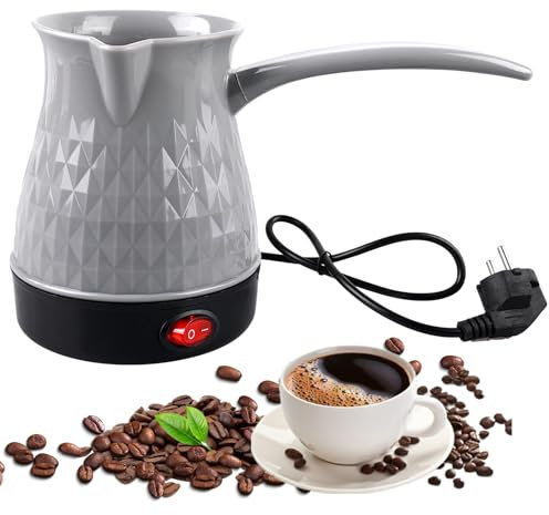 BORDEAG Cafetera Eléctrica, Cafetera Turca Eléctrica de 500 ml, Cafetera Eléctrica Turca de 220 V Inducción, Cafetera Turca Eléctrica para Hogar, Oficina, Viajes (B)