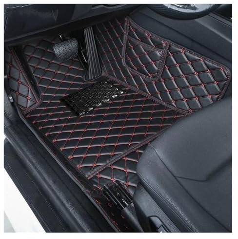 DZSYANJIASM Auto Fußmatten Auto-Fußmatten für Z4 E85 2009 2010 2011 2012 2013 Auto-Luxus-Leder-Automatten mit vollständiger Abdeckung Allwetterfußmatten(Schwarz Rot)