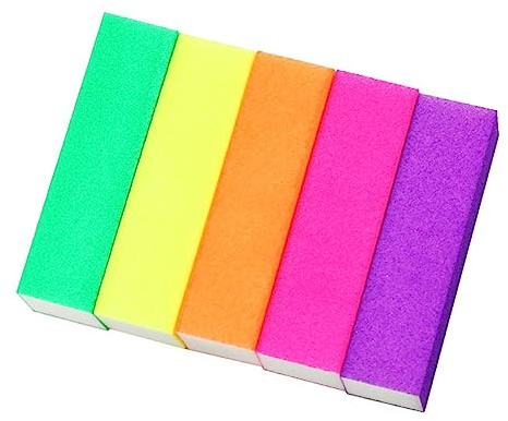 BELLIFFY 10 Limas de Uñas de Esponja, Bloque Pulidor de 4 Caras, Lavables, para Uñas de Manos y Pies, Uso Doméstico y Profesional Color Aleatorio