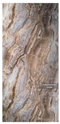 Duschrückwand Wandpaneele 122x244cm in Marmor- und Granitoptik (Arabescato Brown), Badrückwand Duschverkleidung Wandverkleidung aus 3mm PVC, für Innen- und Außenbereich