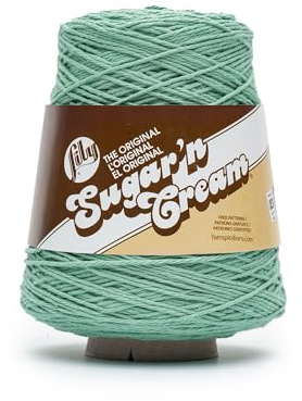 Lily Sugar N Cream Cones Jade Mist Yarn - 1 Pack of 400g/14oz - 100% Cotton - #4 Worsted (Medium) - 674 Yards - Knitting/Crochet