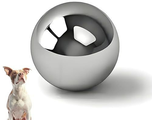 SUS304 Stainless Steel Dog Food Slow Feeder Ball - 3in - Slows Fast Eating, Prevents Choking, Bloating & Obesity - Fun Feeding for All Dogs - Durable, Smooth & High Adaptability (Medium 3Inch)