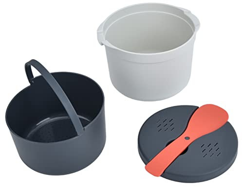 SIXRUN Práctico Fabricante de Arroz de Microondas Capacidad de Lavavajillas 2L para Individuos Ocupados Material de Pp de Grado Alimenticio (ORANGE)
