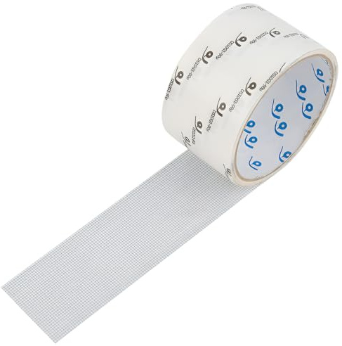 Mewflew Nastro Adesivo per Riparazione Zanzariere – Rete Resistente per Finestre & Porte – Ritagliabile, Antistrappo, per Riparazioni Fai-da-te in Casa, Camper o Campeggio（50mm*2m