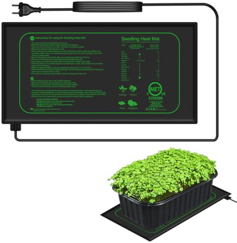 LUCKYLUX Heizmatte Pflanzen- Schnelle Erwärmung, Feuerschutz, Wärmematte zur Keimung und Temperatur-Regulierung, ideal für Sämlinge, Haustiere und Reptilien 20,75x10 Zoll, 21Watt