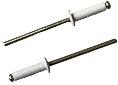 50 Stück weißgold lackierte Blindnieten, Rundkopf-Hohlnieten, Aluminium-Stahl, Heimdekor-Nieten, Industriebefestigungen, Durchmesser 1/8 lingli(9.6mm)