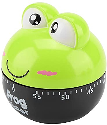 OEBUAFI Minuterie de Cuisine en Forme d'animal de Dessin animé, Matériau ABS, Design Mignon, Idéal pour la Cuisine, la Pâtisserie, Minuterie pour œufs, Plage de Réglage de 1 à 55 Minutes (GREEN)