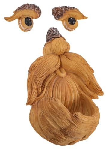 Levemolo Mangeoire à Oiseaux Visage Arbre Décor Jardin Extérieur Statue Visage Vieil Homme Sculpture Originale pour Jardin et Terrasse