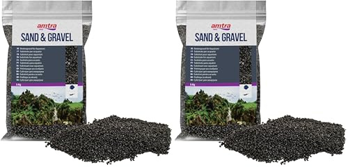 Quartz Céramisé Noir FinAmtra 1,6-2 mm, Fond Naturel pour Aquariums d'eau Douce (Lot de 2)